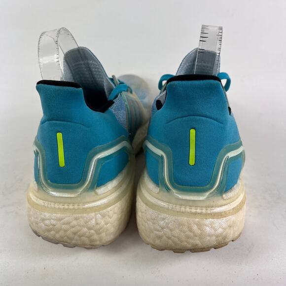 Adidas ultraboost 20 mens 10.5 blue shimmer white signal cyan athletic sneakers - Picture 7 of 11